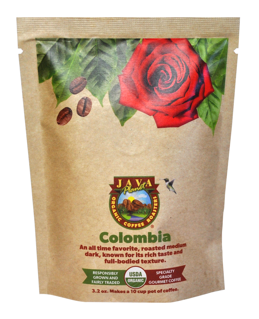 Java Planet Colombian Medium-Dark Roast Single-Origin Organic Whole Bean Coffee — included in sampler