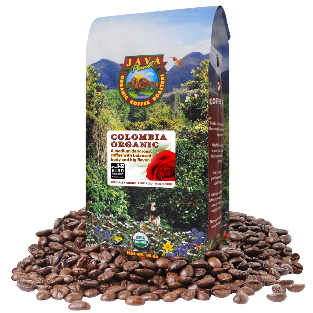 Colombia Organic Low Acid Coffee 16oz Bag - Single Origin Medium-Dark Roast