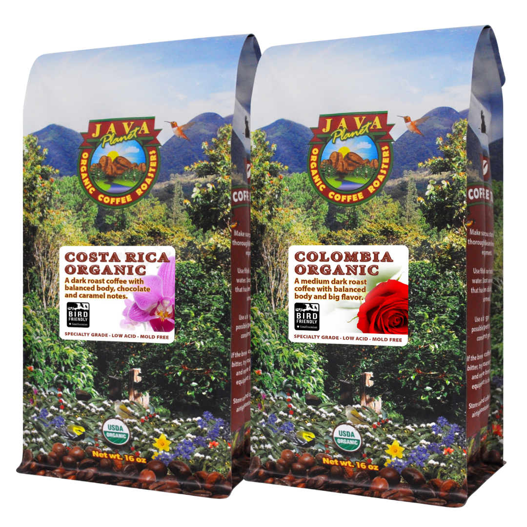 Costa Rica and Colombia 16oz bags of coffee