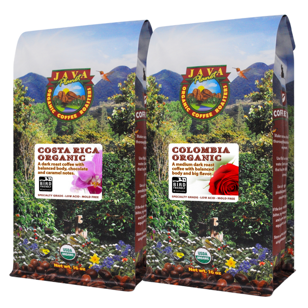 Costa Rica and Colombia 16oz bags of coffee