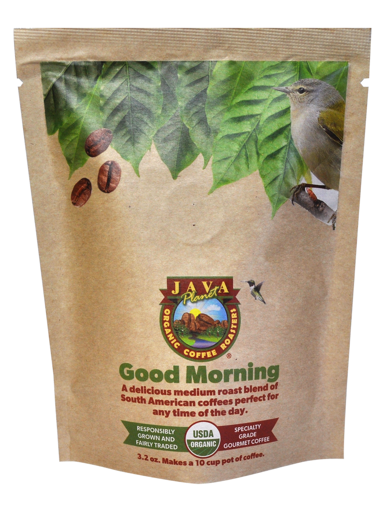 Java Planet Good Morning Medium Roast Organic Whole Bean Coffee Blend — included in sampler