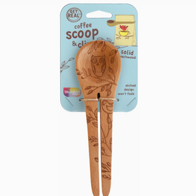 Java Planet Wooden Coffee Scoop & Clip