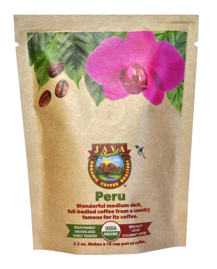 Java Planet Peru Medium-Dark Roast Single-Origin Organic Whole Bean Coffee — included in sampler