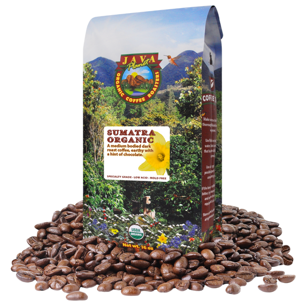 Sumatra Organic Low Acid Coffee 16oz Bag - Single Origin Dark Roast