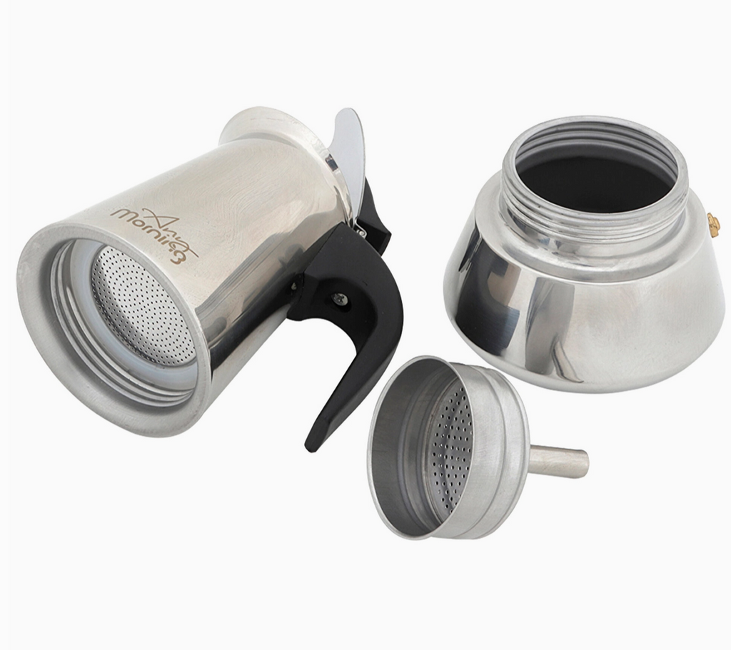 Moka Pot - 6 Shot Stainless Steel Stovetop Espresso Maker (Induction Ready)