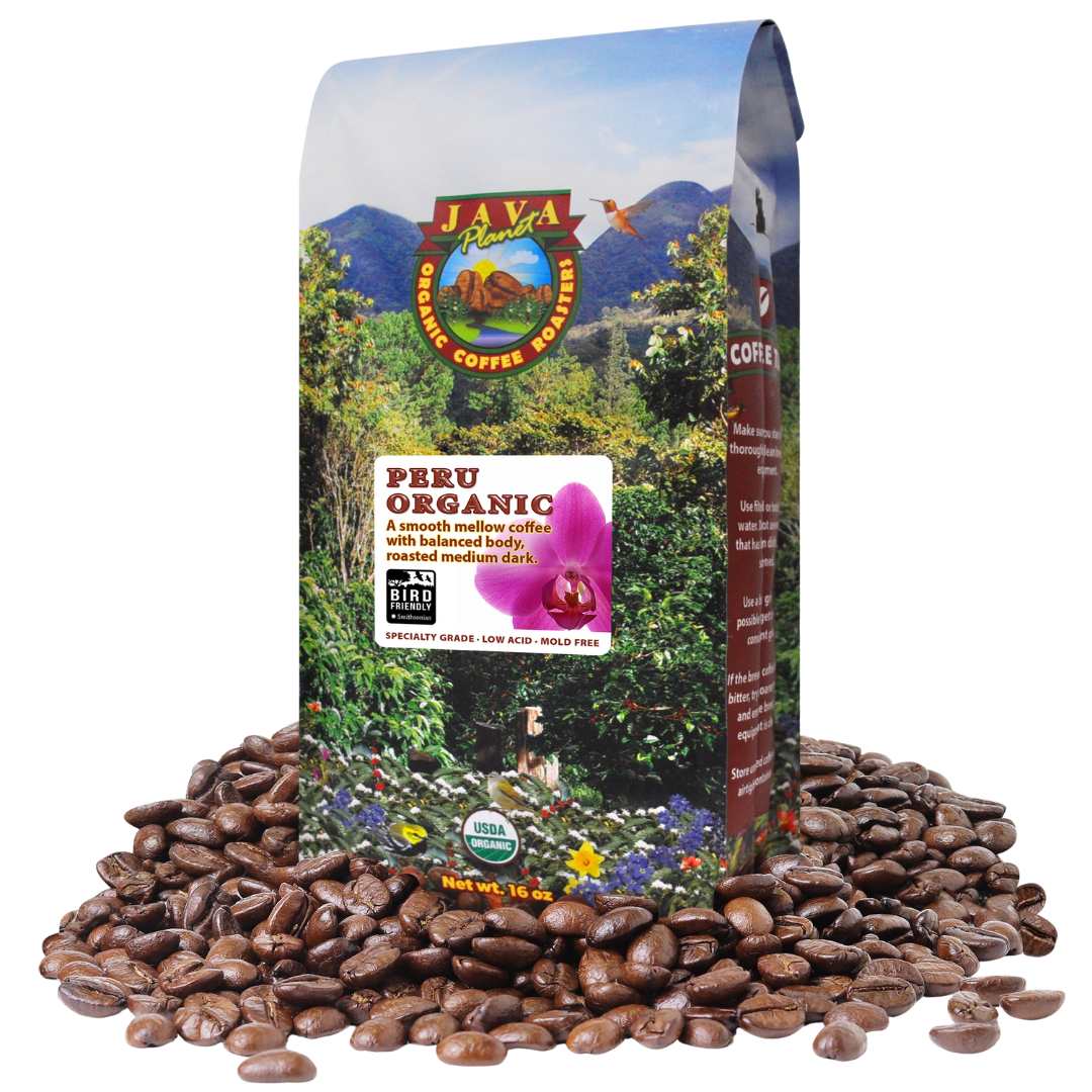 Java Planet Peru Organic medium-dark roast coffee, 1 lb bag